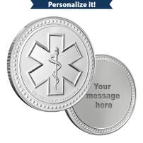 1 oz Silver Engravable EMS Round (New w/Gift Box)