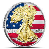2025 1 oz Colorized American Silver Eagle Coin (Gilded, In Capsule)