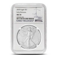 2025 1 oz American Silver Eagle Coin NGC MS70 ER