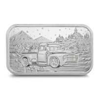 1 oz Country Christmas Truck Silver Bar (New)