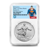 2025 1 oz DC Comics Superman American Liberty Silver Medal NGC MS70 FDOI (Superman Label)