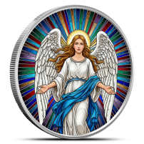 1 oz Colorized Angel Silver Round (New, Capsule)