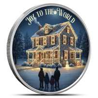 1 oz Colorized Christmas Lights Silver Round (New, Capsule)