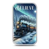 1 oz Colorized Polar Train Believe Silver Bar (New, Capsule)