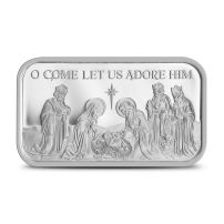 1 oz Holy Family and Magi Nativity Silver Bar (New)