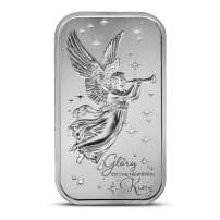 1 oz Glory to the Newborn King Angel Silver Bar (New)