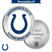 1 oz Colorized Engravable NFL Indianapolis Colts Silver Round (New w/ Gift Box)