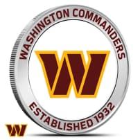 1 oz Colorized NFL Washington Commanders Silver Round (BU)