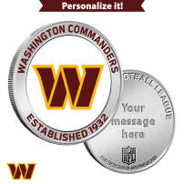 1 oz Colorized Engravable NFL Washington Commanders Silver Round (New w/ Gift Box)