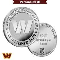 1 oz Engravable NFL Washington Commanders Silver Round (New w/ Gift Box)
