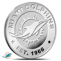 1 oz NFL Miami Dolphins Silver Round (BU)