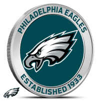 1 oz Colorized NFL Philadelphia Eagles Silver Round (BU)