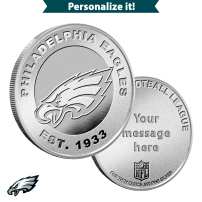1 oz Engravable NFL Philadelphia Eagles Silver Round (New w/ Gift Box)