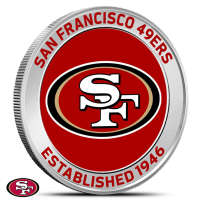 1 oz Colorized NFL San Francisco 49ers Silver Round (BU)