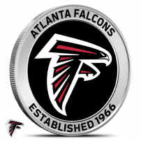1 oz Colorized NFL Atlanta Falcons Silver Round (BU)