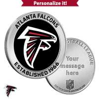 1 oz Colorized Engravable NFL Atlanta Falcons Silver Round (New w/ Gift Box)