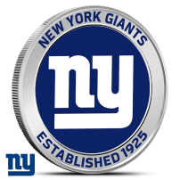 1 oz Colorized NFL New York Giants Silver Round (BU)