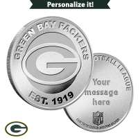 1 oz Engravable NFL Green Bay Packers Silver Round (New w/ Gift Box)