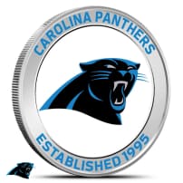 1 oz Colorized NFL Carolina Panthers Silver Round (BU)