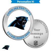 1 oz Colorized Engravable NFL Carolina Panthers Silver Round (New w/ Gift Box)