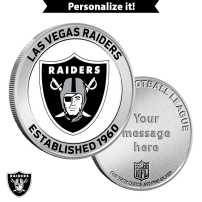 1 oz Colorized Engravable NFL Las Vegas Raiders Silver Round (New w/ Gift Box)
