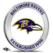 1 oz Colorized NFL Baltimore Ravens Silver Round (BU)