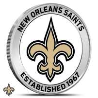 1 oz Colorized NFL New Orleans Saints Silver Round (BU)