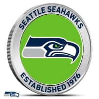 1 oz Colorized NFL Seattle Seahawks Silver Round (BU)