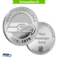 1 oz Engravable NFL Seattle Seahawks Silver Round (New w/ Gift Box)