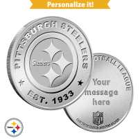 1 oz Engravable NFL Pittsburgh Steelers Silver Round (New w/ Gift Box)