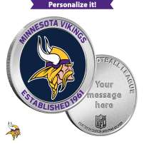 1 oz Colorized Engravable NFL Minnesota Vikings Silver Round (New w/ Gift Box)
