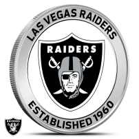 1 oz Colorized NFL Las Vegas Raiders Silver Round (BU)