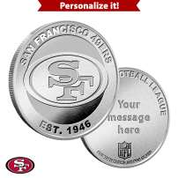 1 oz Engravable NFL San Francisco 49ers Silver Round (New w/ Gift Box)