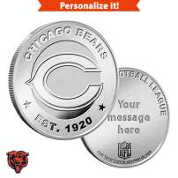 1 oz Engravable NFL Chicago Bears Silver Round (New w/ Gift Box)