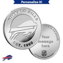 1 oz Engravable NFL Buffalo Bills Silver Round (New w/ Gift Box)