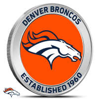1 oz Colorized NFL Denver Broncos Silver Round (BU)