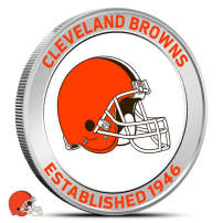 1 oz Colorized NFL Cleveland Browns Silver Round (BU)