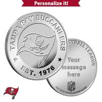 1 oz Engravable NFL Tampa Bay Buccaneers Silver Round (New w/ Gift Box)