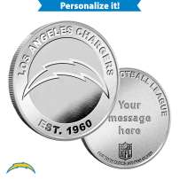 1 oz Engravable NFL Los Angeles Chargers Silver Round (New w/ Gift Box)