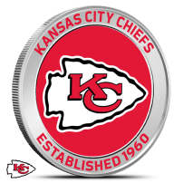 1 oz Colorized NFL Kansas City Chiefs Silver Round (BU)