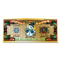 100 Milligram North Pole Snowman Gold Note (New)