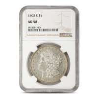 1892-S Morgan Silver Dollar Coin NGC AU58