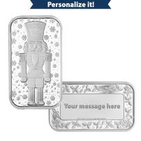 1 oz Engravable Nutcracker Silver Bar (New)