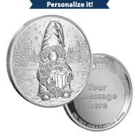 1 oz Engravable Snowy Gnome Silver Round (New)