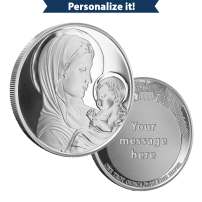1 oz Engravable Madonna and Child Silver Round (New)