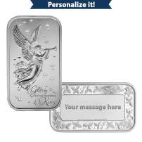 1 oz Engravable Glory to the Newborn King Angel Bar (New)
