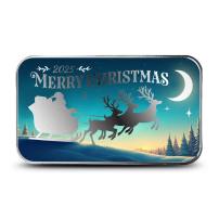 1 oz Colorized Scottsdale Merry Christmas Silver Bar (New)
