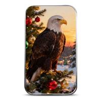 1 oz Colorized Scottsdale A Bald Eagles Christmas Silver Bar (New)