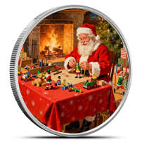 1 oz Colorized Scottsdale Santa's Workshop Silver Round (New)