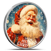 1 oz Colorized Scottsdale Merry Christmas Silver Round (New)